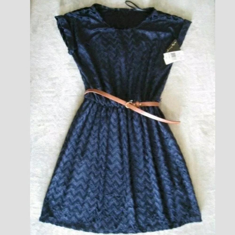 Navy Dress from City Triangles. Size S. Lined. Bel